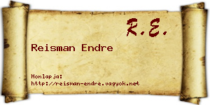 Reisman Endre névjegykártya